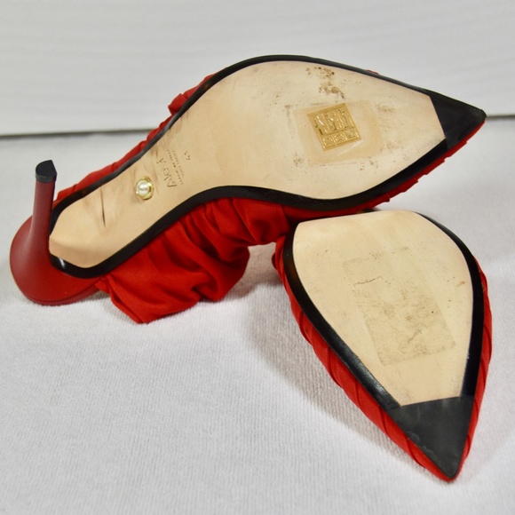 Alevi Milano Net Red Fabric Mules 110 Size EU 41 - Picture 8 of 12